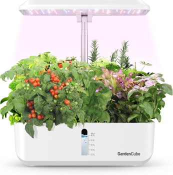 GARDENCUBE 12-Pod Hydroponic Indoor Herb Garden Kit with Grow Light