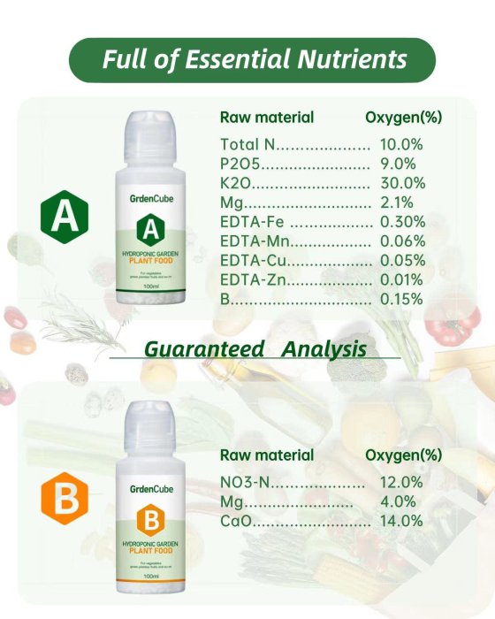 Hydroponic Plant Food A&B Fertilizer (Vegetables Fruits Flowers) (image 3)
